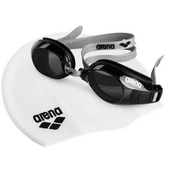 ARENA POOL SET Gri Unisex Bone ve Yüzücü Gözlüğü Seti - 1