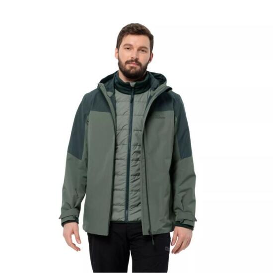 Jack Wolfskin GLAABACH 3IN1 JKT M Haki Erkek Mont - 4