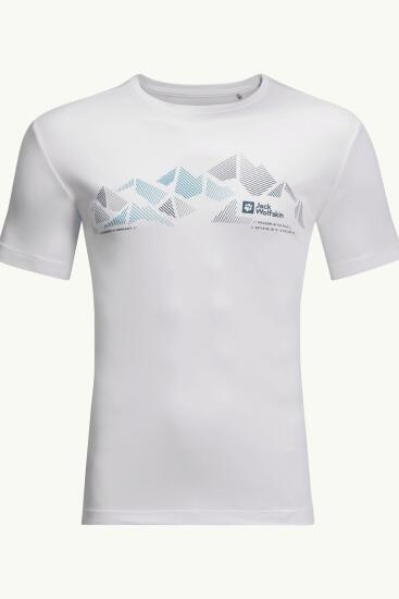 Jack Wolfskin PEAK GRAPHIC T M BEYAZ Erkek Tshirt - 4