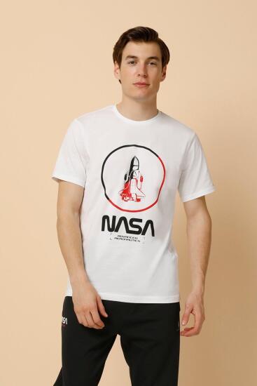 Lumberjack 2M SN704 NASA ROCKET T-SHIRT 2FX BEYAZ Erkek Tshirt - 1