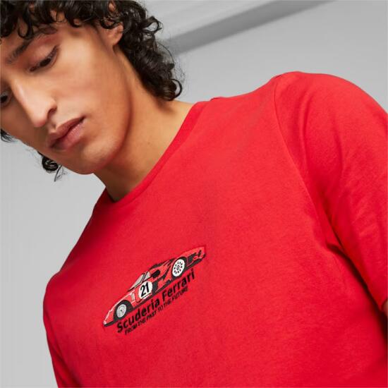 Puma Ferrari Race Graphic Tee KIRMIZI Erkek Tshirt - 2