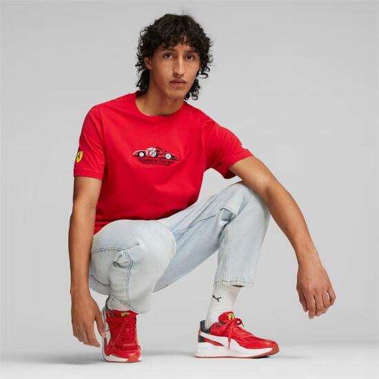 Puma Ferrari Race Graphic Tee KIRMIZI Erkek Tshirt - 4