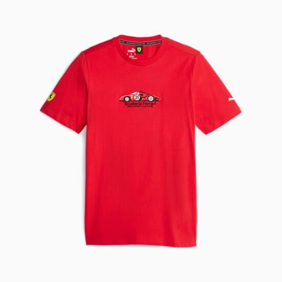 Puma Ferrari Race Graphic Tee KIRMIZI Erkek Tshirt - 6