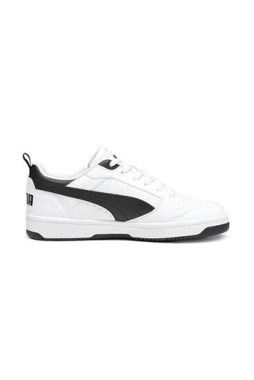 Puma Rebound v6 Low Beyaz-Siyah Erkek Günlük Ayakkabı - 4