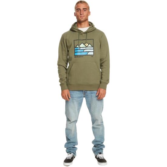 Quiksilver LANDSCAPE LINES HOODIE Yeşil Erkek Sweatshirt - 3