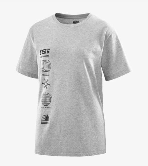 Salomon LOGO COMBO SS TEE W Gri Kadın Tshirt - 3