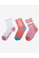 Skechers 3 Pack Crew Cut Half Terry Socks Pembe Çocuk Çorap - 1