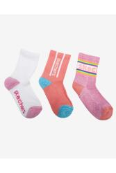 Skechers 3 Pack Crew Cut Half Terry Socks Pembe Çocuk Çorap - 2