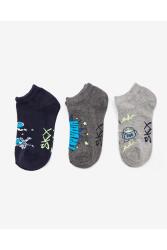 Skechers 3 Pack Low Cut Space Socks Renkli Çocuk Çorap - 1