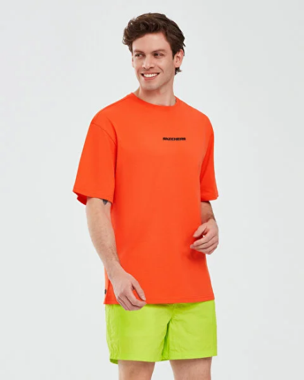 Skechers Graphic T-Shirt M Short Sleeve Turuncu Erkek Tshirt - 2