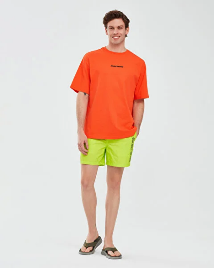 Skechers Graphic T-Shirt M Short Sleeve Turuncu Erkek Tshirt - 4