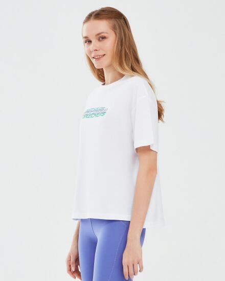 Skechers Graphic T-Shirt W Short Sleeve BEYAZ Kadın Tshirt - 2