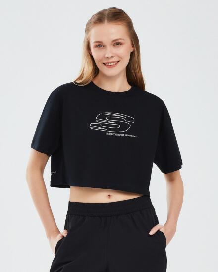 Skechers Graphic T-Shirt W Short Sleeve SİYAH Kadın Tshirt - 1