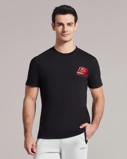 Skechers M Chest Logo T-Shirt SİYAH Erkek Tshirt - 1