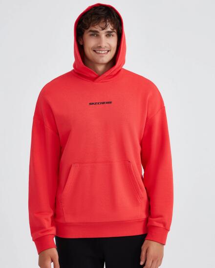 Skechers M Essential Hoodie Sweatshirt KIRMIZI Sweatshirt Erkek - 3