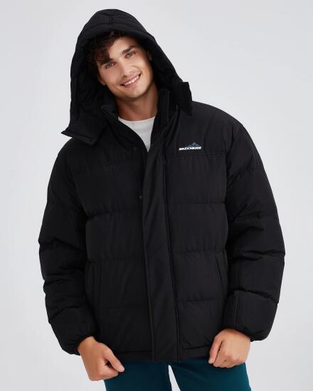 Skechers M Outerwear Padded Jacket SİYAH Erkek Mont - 3