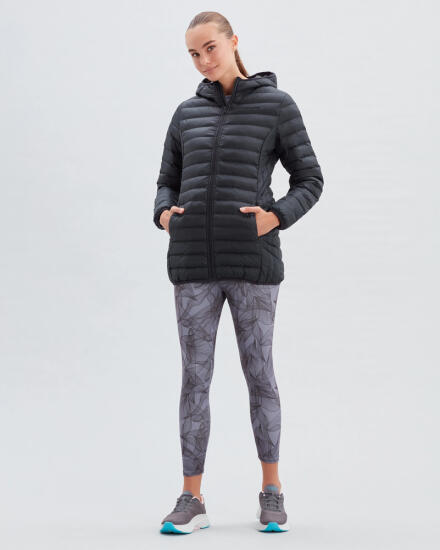 Skechers W Essentil Midi Lenght Hooded Jacket SİYAH Kadın Mont - 1