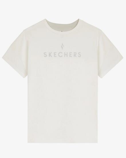 Skechers W Graphic Tee Crew Neck T-Shirt BEYAZ Kadın Tshirt - 1