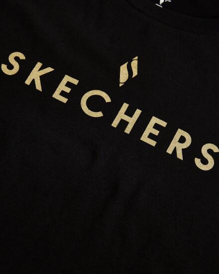 Skechers W Graphic Tee Crew Neck T-Shirt SİYAH Kadın Tshirt - 3