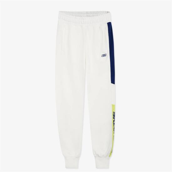 Skechers W LW Fleece Color Block Jogger Sweatpant BEYAZ Kadın Eşofman Altı - 1