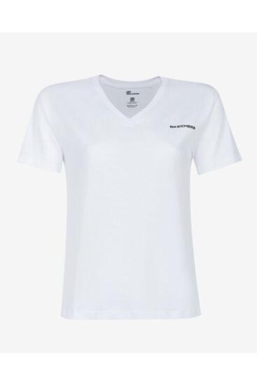 Skechers W New Basics V Neck T-Shirt Gri Kadın Tshirt - 4