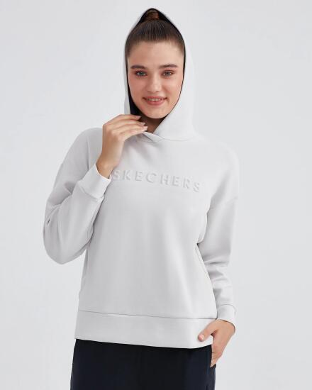 Skechers W Soft Touch Hoodie Sweatshirt Gri Kadın Sweatshirt - 5