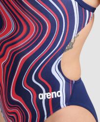 Arena WOMEN'S SWIMSUIT CHALLENGE BACK MARBLED Mavi Kadın Mayo - 4