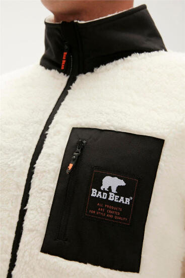 Bad Bear RYAN FULL-ZIP PLUSH JACKET BEYAZ Erkek Ceket - 4