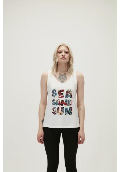 Bad Bear SEA SAND SUN TANK -TOP EKRU Kadın Atlet 21.03.23.002-C04 - 1