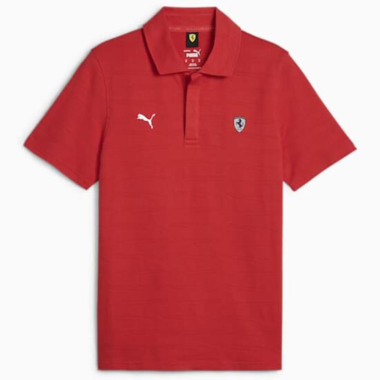 Puma Ferrari Style Jacquard Polo KIRMIZI Erkek Polo Tshirt - 6