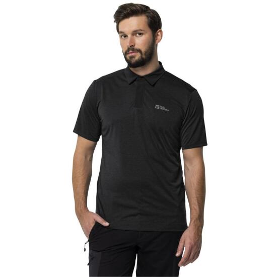 Jack Wolfskin PACK & GO POLO M SİYAH Erkek Polo Tshirt - 1