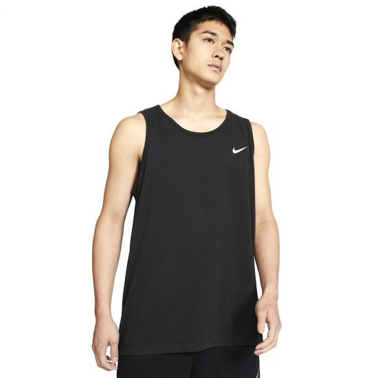 Nike M NK DRY TANK DFC SOLID Siyah-Beyaz Erkek Atlet AR6069-010 - 1