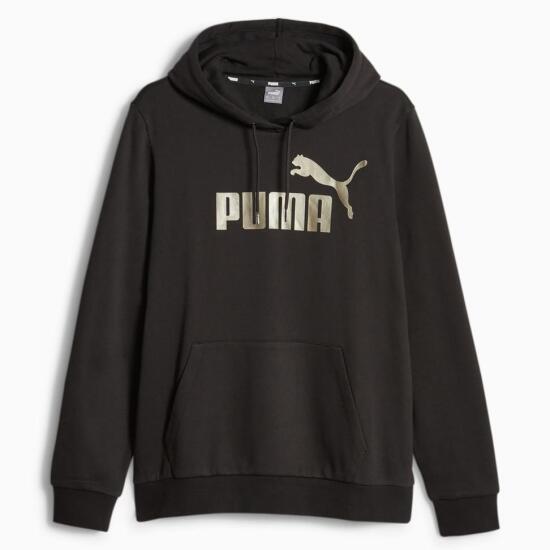 Puma ESS+ Metallic Logo Hoodie FL SİYAH Kadın Sweatshirt - 1