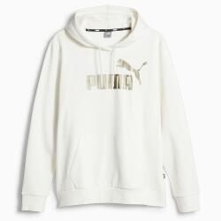 Puma ESS+ Metallic Logo Hoodie FL Warm BEYAZ Kadın Sweatshirt - 1