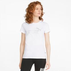 Puma ESS+ Metallic Logo Tee BEYAZ Kadın Tshirt - 3