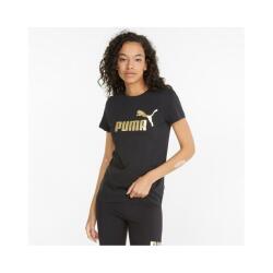 Puma ESS+ Metallic Logo Tee SİYAH Kadın Tshirt - 1