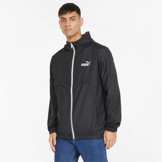 Puma ESS Solid Windbreaker SİYAH Erkek Eşofman Üstü - 1