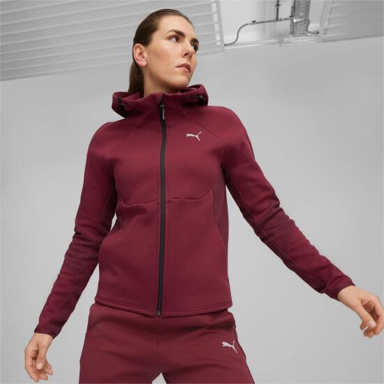 Puma EVOSTRIPE Full-Zip Hoodie KIRMIZI Kadın Eşofman Üstü - 1