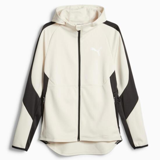 Puma EVOSTRIPE Warm Full-Zip Hoodie Krem Erkek Eşofman Üstü - 1