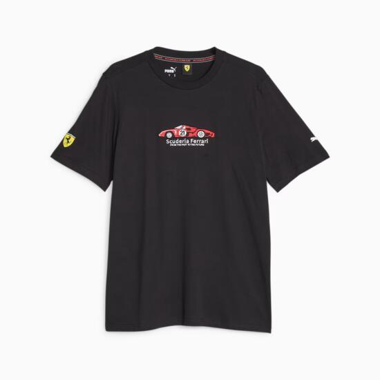 Puma Ferrari Race Graphic Tee 1 SİYAH Erkek Tshirt - 6