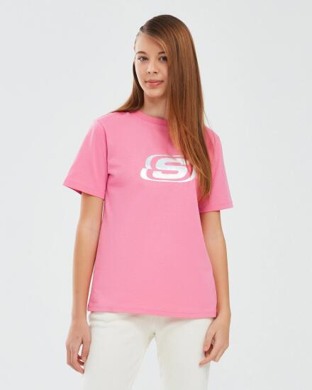 Skechers Essential G Short Sleeve T-Shirt Pembe Çocuk Tshirt - 4