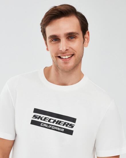 Skechers Graphic T-Shirt M Short Sleeve BEYAZ Erkek Tshirt - 3