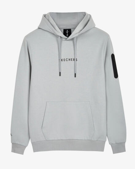 Skechers M 2XI-Lock Arm Zipped Hoodie Gri Erkek Sweatshirt - 1