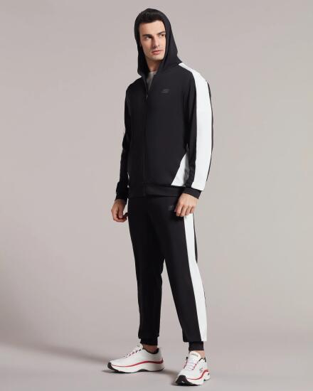 Skechers M 2XI-Lock Diagonal Fleece Suit Track Suit SİYAH Erkek Eşofman Takımı - 4