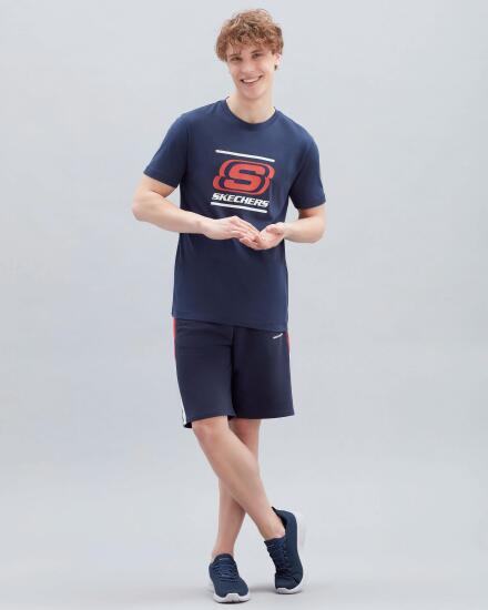 Skechers M Big Logo T-Shirt LACİVERT Erkek Tshirt S212949-410 - 1