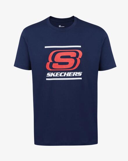 Skechers M Big Logo T-Shirt LACİVERT Erkek Tshirt S212949-410 - 5