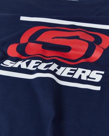 Skechers M Big Logo T-Shirt LACİVERT Erkek Tshirt S212949-410 - 7