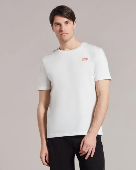 Skechers M Graphic Tee Crew Neck T-Shirt BEYAZ Erkek Tshirt - 8