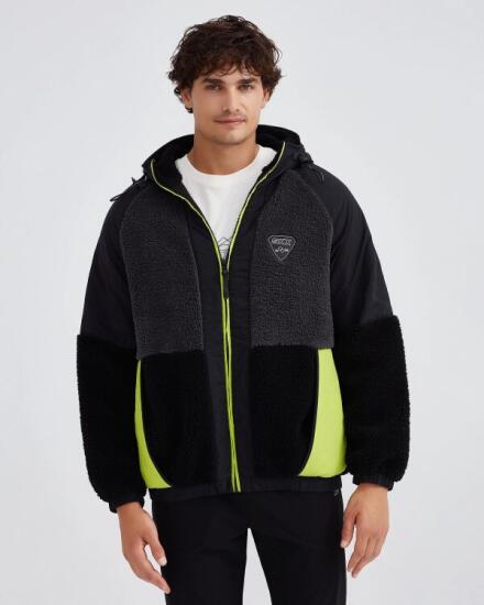 Skechers M Outdoor Fleece Full Zip Sherpa SİYAH Erkek Polar - 1