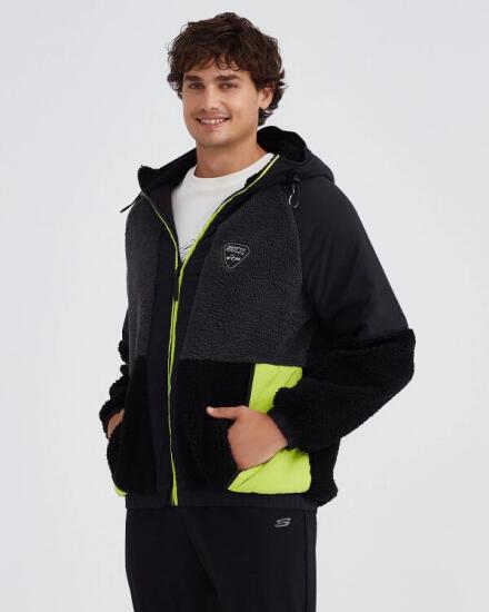 Skechers M Outdoor Fleece Full Zip Sherpa SİYAH Erkek Polar - 3